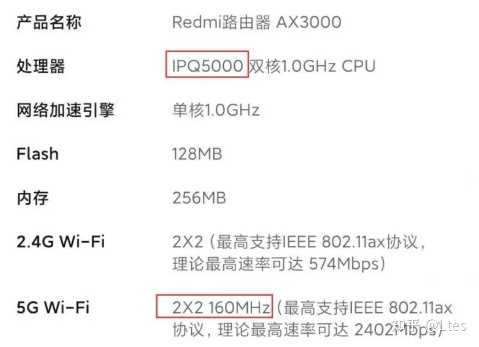 红米发布新款路由器ax3000采用的是高通的ipq5000的cpu与ax6000的ipq