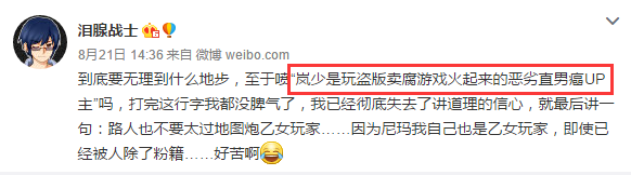 如何看待岚少最近与乙女游戏圈某些人的纠纷