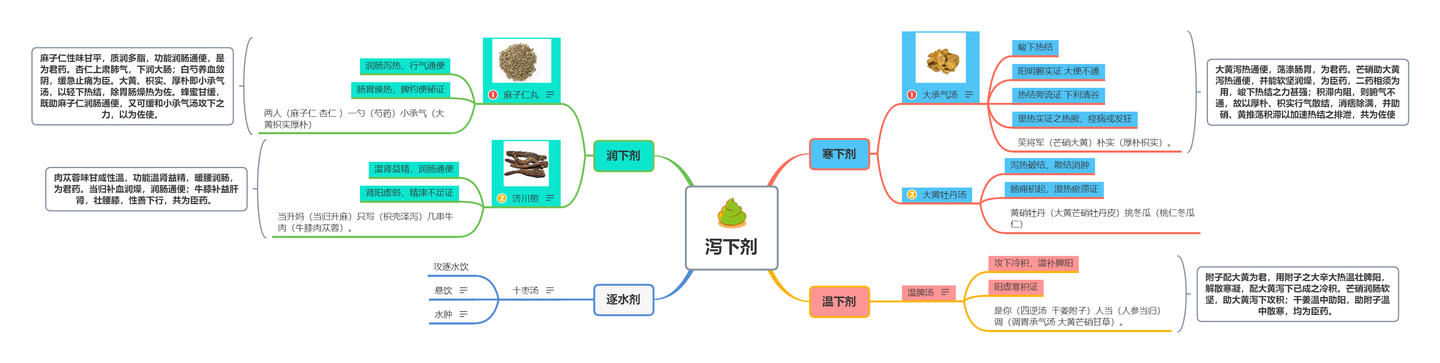 方剂学-泻下剂-笔记-带记忆方法和导图