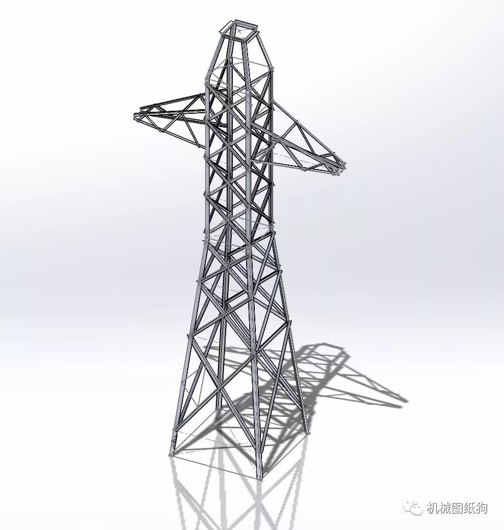 工程机械输电塔结构简易模型3d图纸solidworks设计
