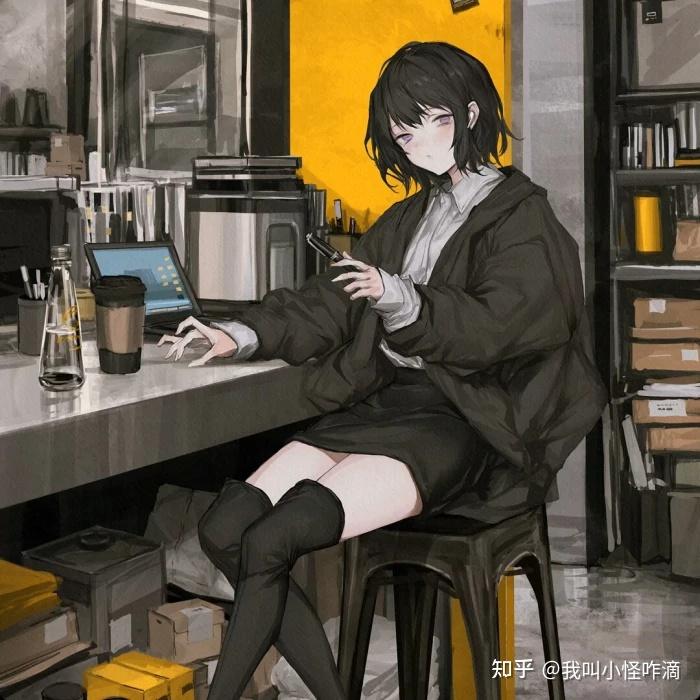 有没有类似于这张的女生比较英气文艺的动漫壁纸啊最好短发