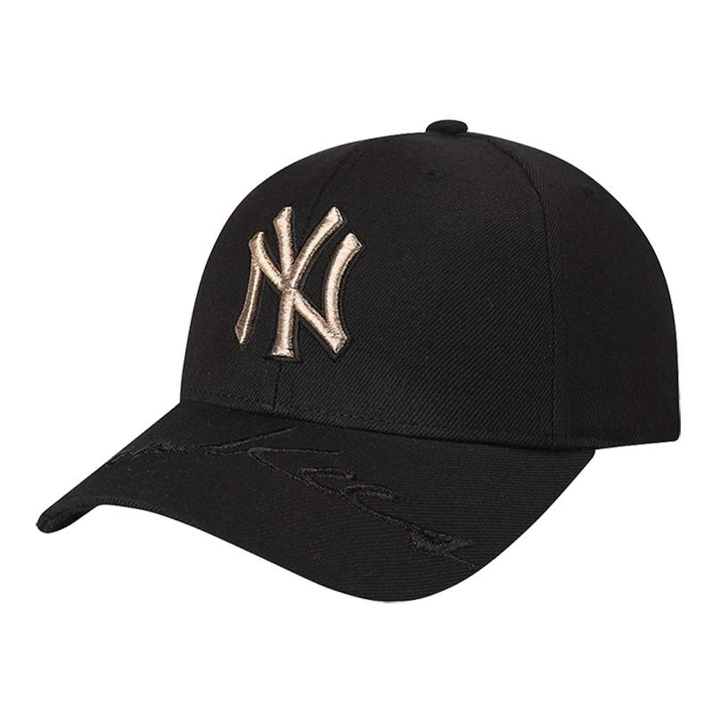原价￥299现价￥269mlb棒球帽男女款情侣帽子ny洋基队帽檐黑色字母