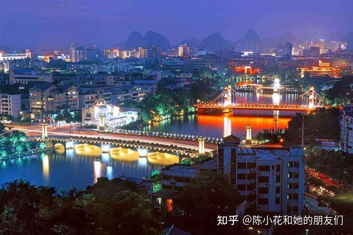 桂林市区两江四湖,象鼻山不买门票能看到夜景吗 知乎