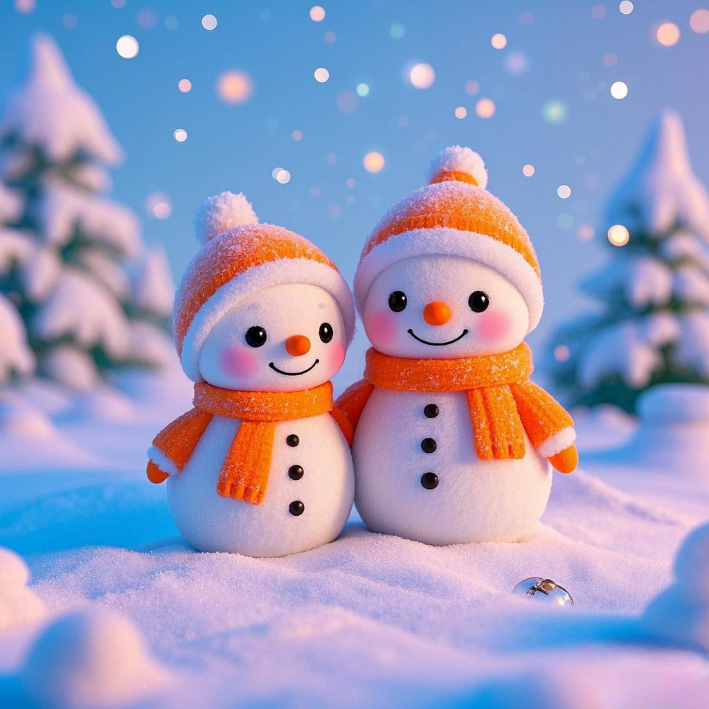 今天分享的是一组可爱的小雪人图片,比例喂1:1,可用于头像等