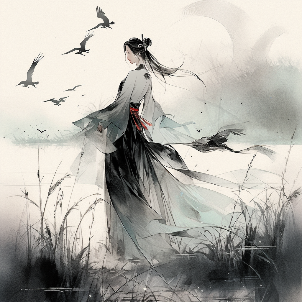 莫名智绘 的想法: ai绘画古诗词之关雎