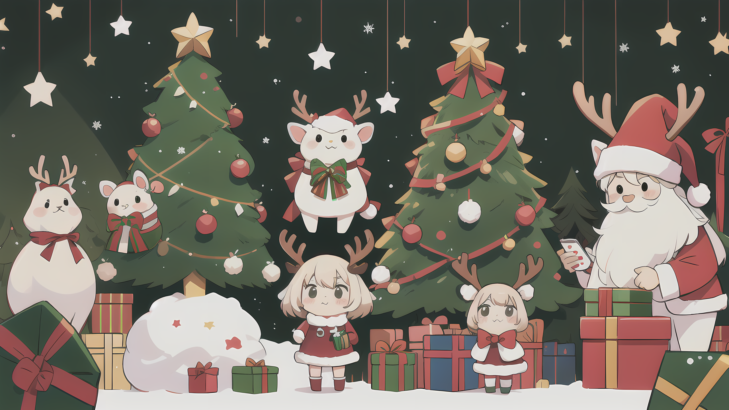 diffusion制作的三张壁纸,增添一下节日氛围,祝大家圣诞快乐!