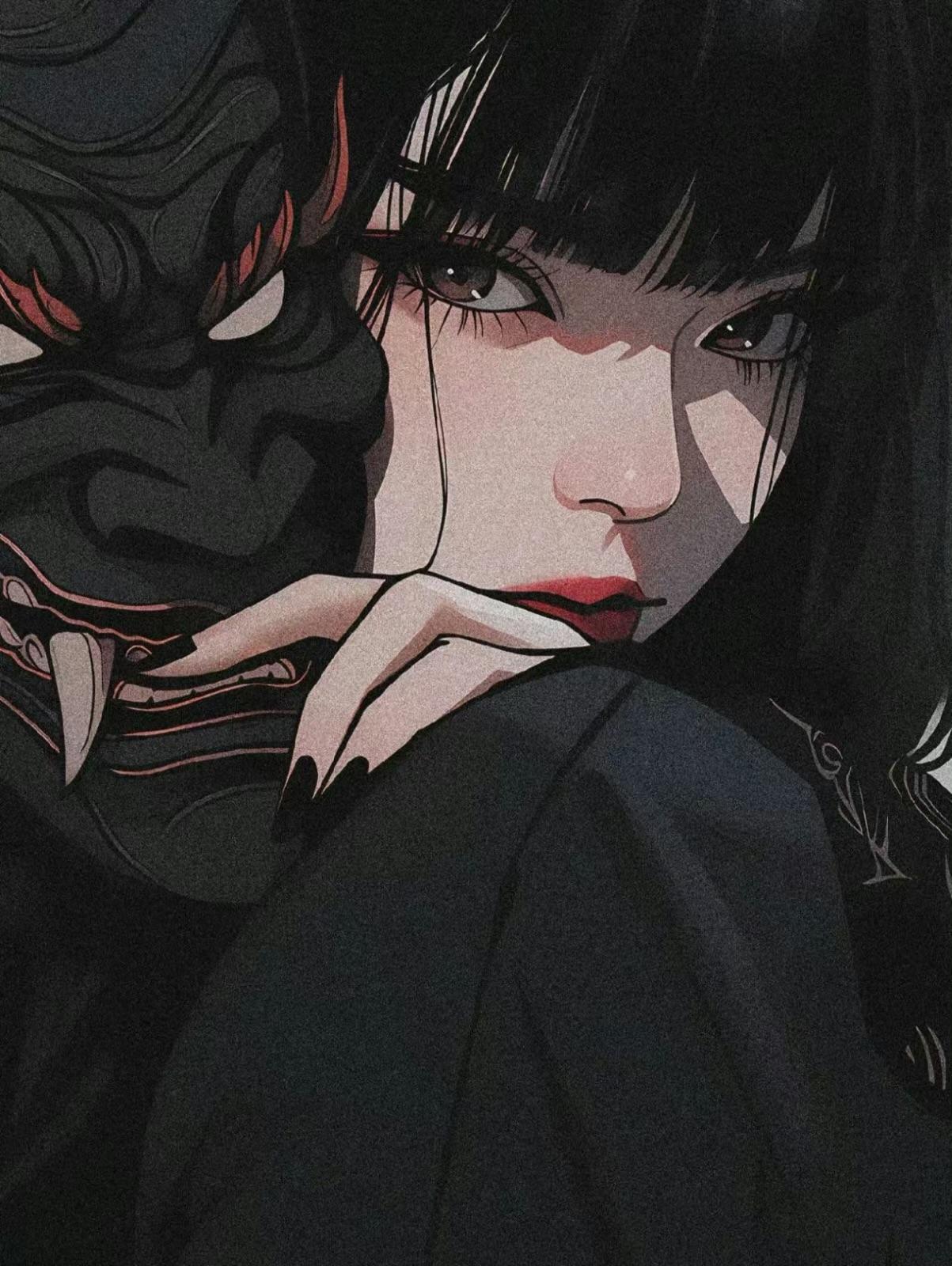夏培禾 的想法: 般若面具头像鬼面/少女/冷酷/日本/源氏