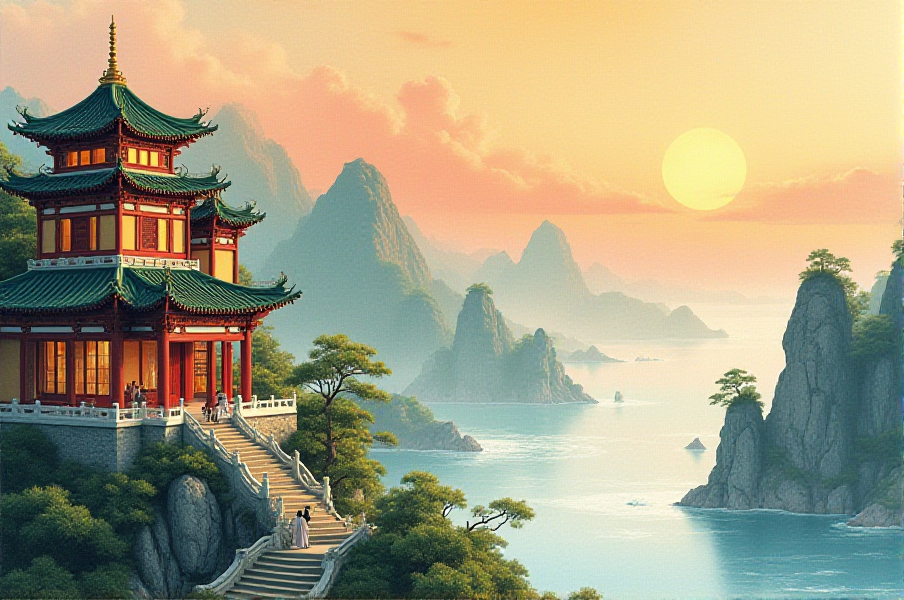 ai raymond 的想法: ai绘画: 《登鹳雀楼》