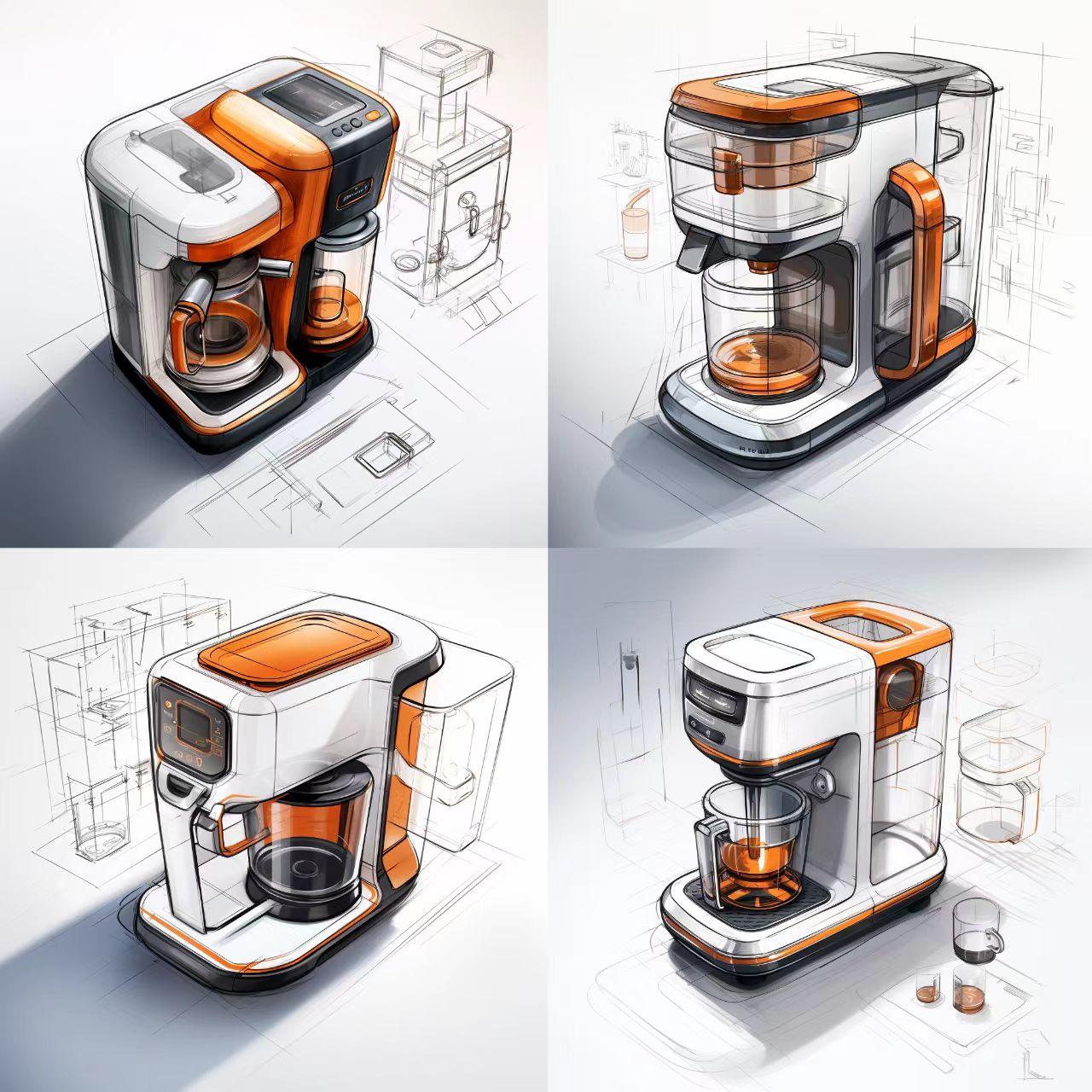 亦友江学姐 的想法: 咖啡机手绘素材参考图
