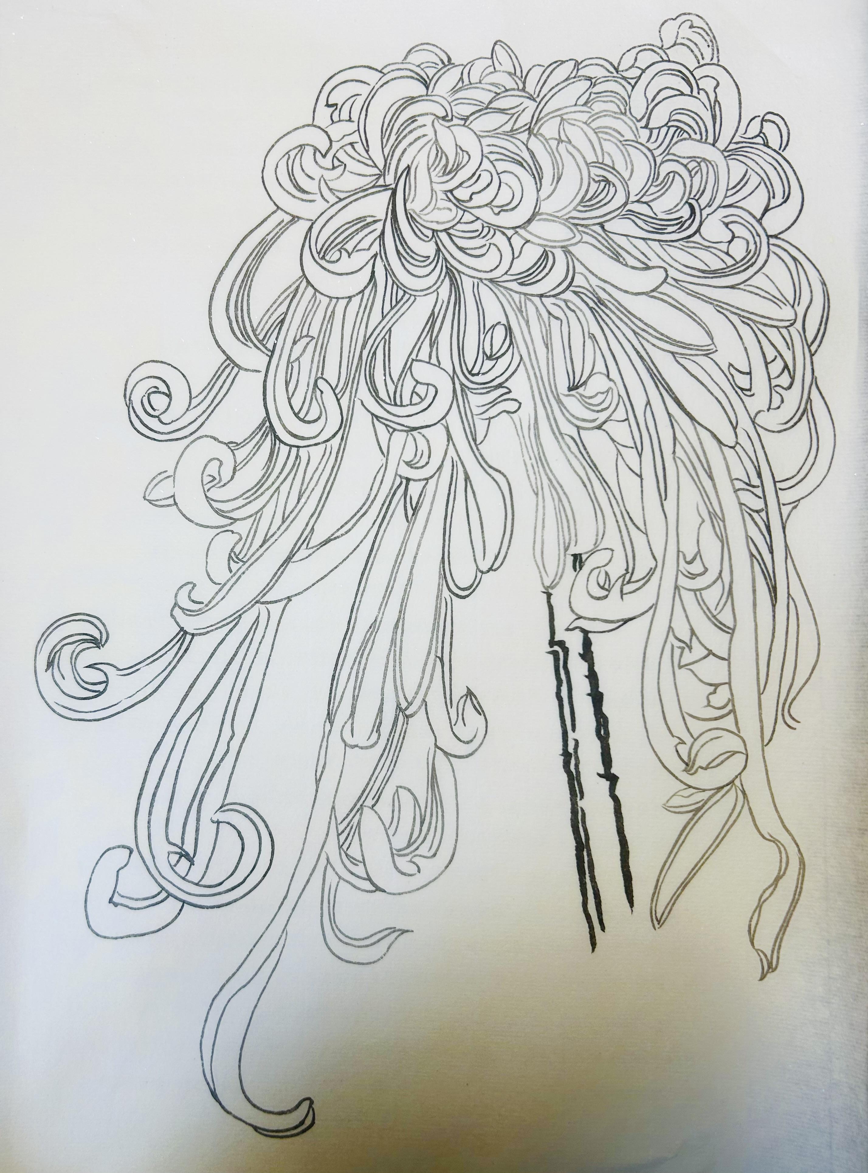 静观斋 的想法: 国画白描花鸟练习十七
