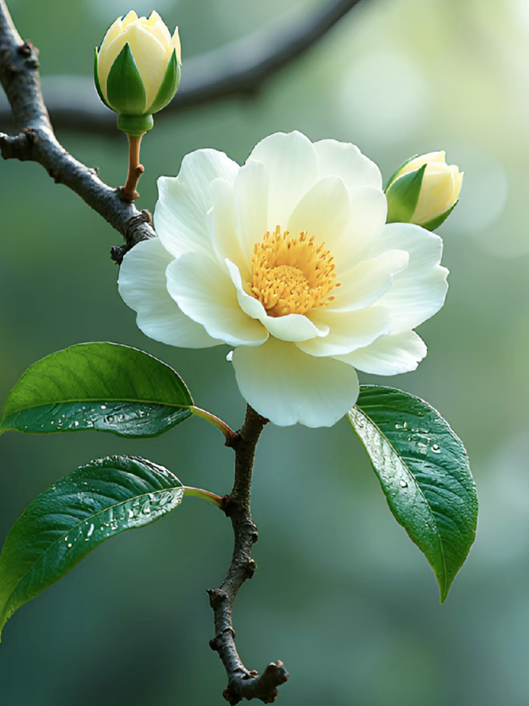 清新淡雅的花让人看着舒服极了在这寒冷的冬季能看到这白白的小花清新