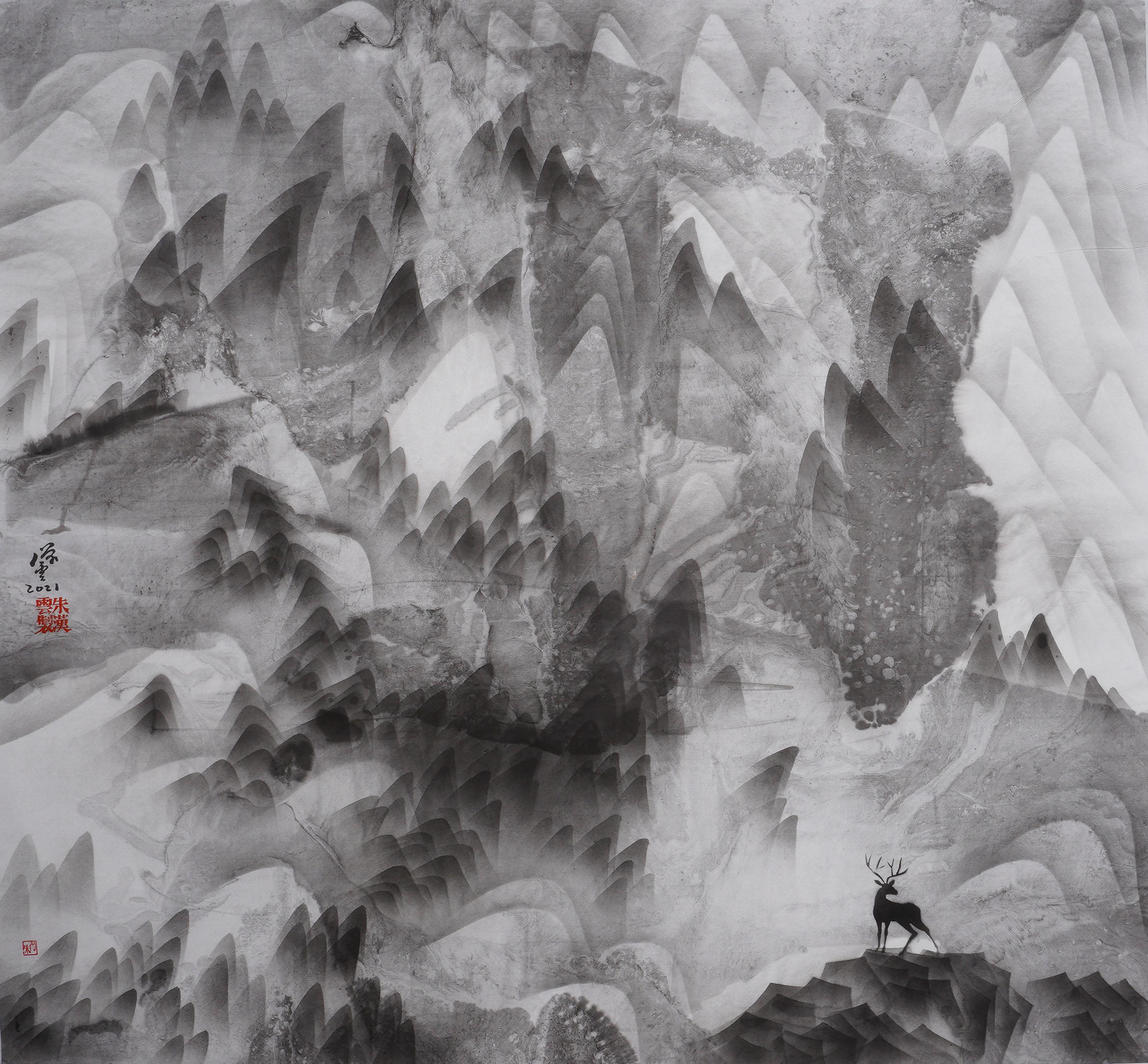 朱汉云试图创造另一个自然,他多年致力于当代水墨艺术的探索,形成其