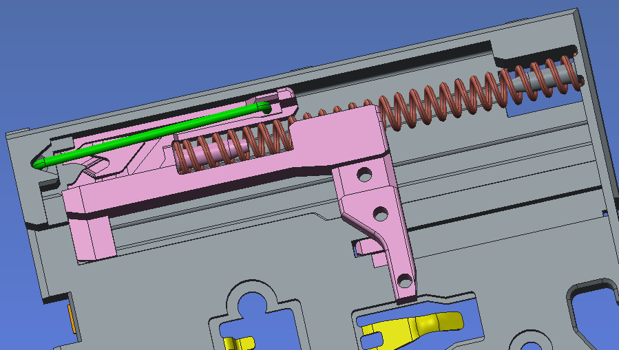 求教按下卡住再按弹起的机械结构