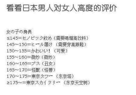 日本女孩身高对照表 日本17岁女生平均身高 日本女生身高多少最好