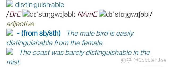 be distinguished from和be distinguishable from的区别？