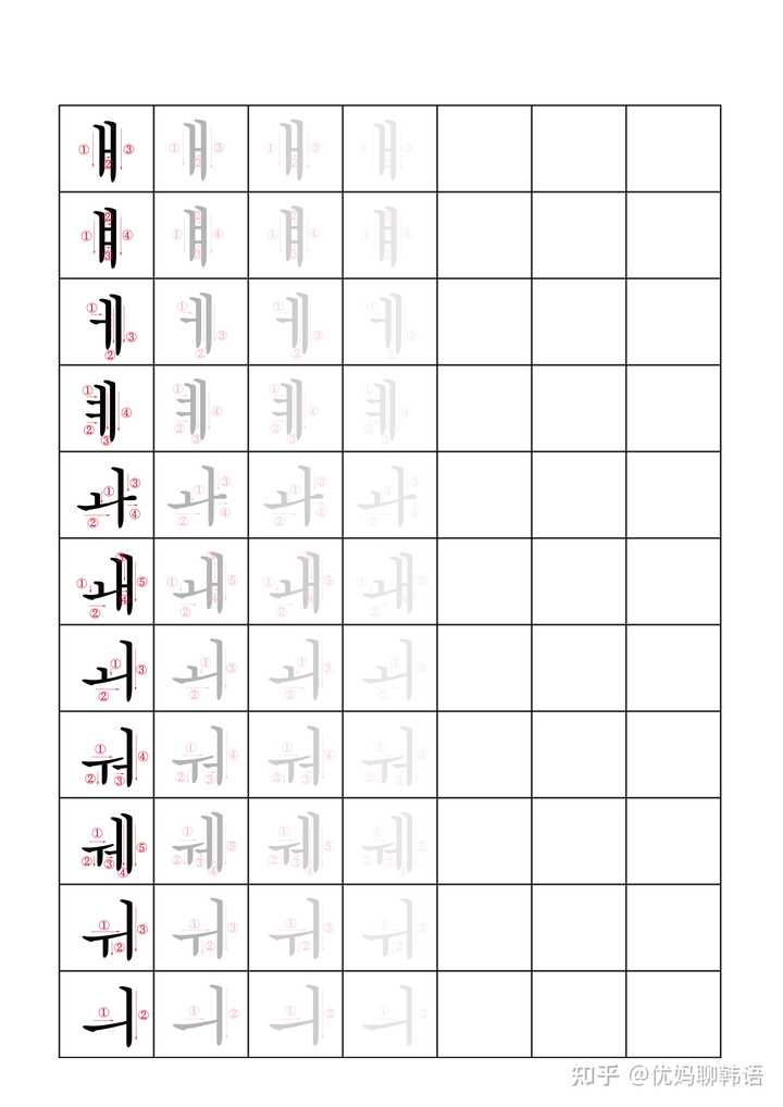 韩语谚文字母ㅎ和ㅊ的第一个笔画是竖还是横? - 知乎