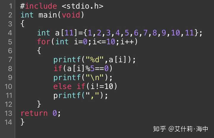 C语言如何让他每五个数就换一次行？ - 知乎