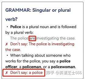 police是可以表示单数含义也可以表示复数含义吗，其谓语动词依含义而定对吗？ - 知乎