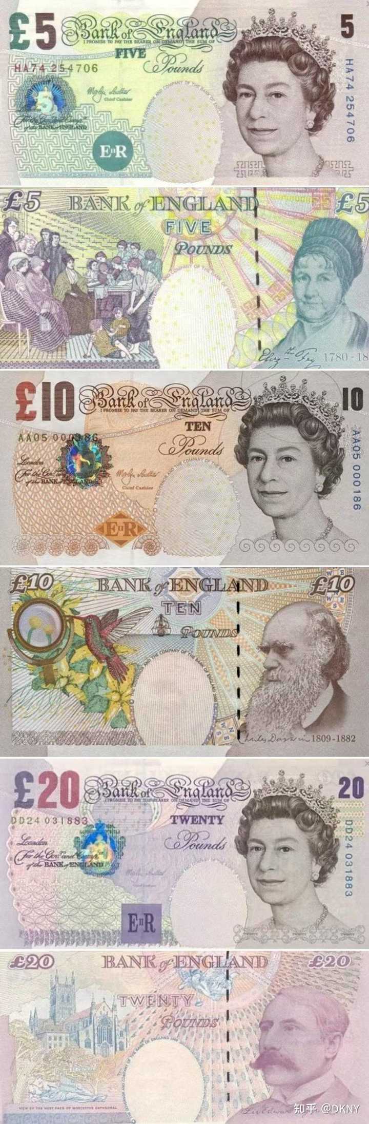 为什么英格兰银行发行的英镑纸币所有面值正面都是女王？ - DKNY 的回答- 知乎