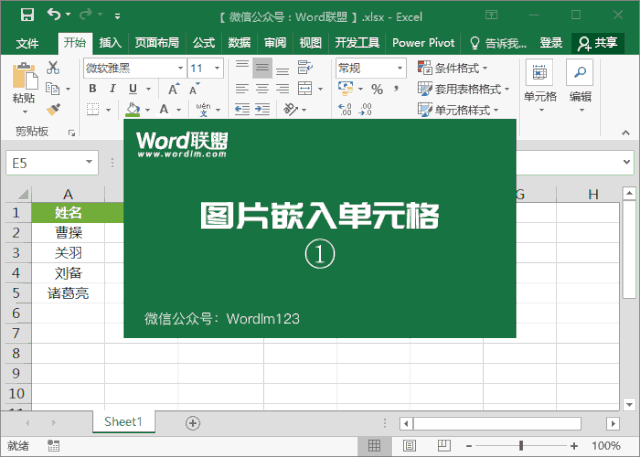 Excel单元格锁定图片，随单元格大小而变化  - 墨华网 (图2)