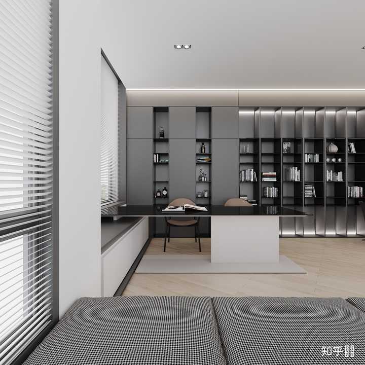 如果把客厅作为大书房,如何装修设计能同时满足「阅读、办公和会客」需求? - 知乎
