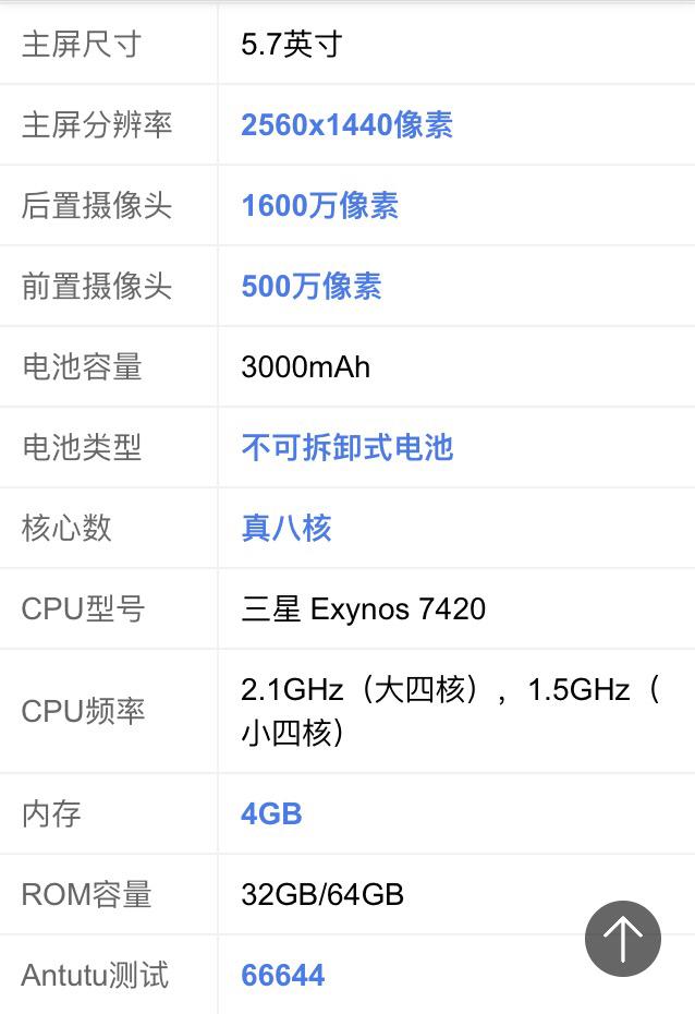 骁龙810处理器发热问题不做太多评价,话不多说上图上配置(三星s6edge)