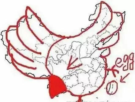 中国地图的雄鸡是什么样的