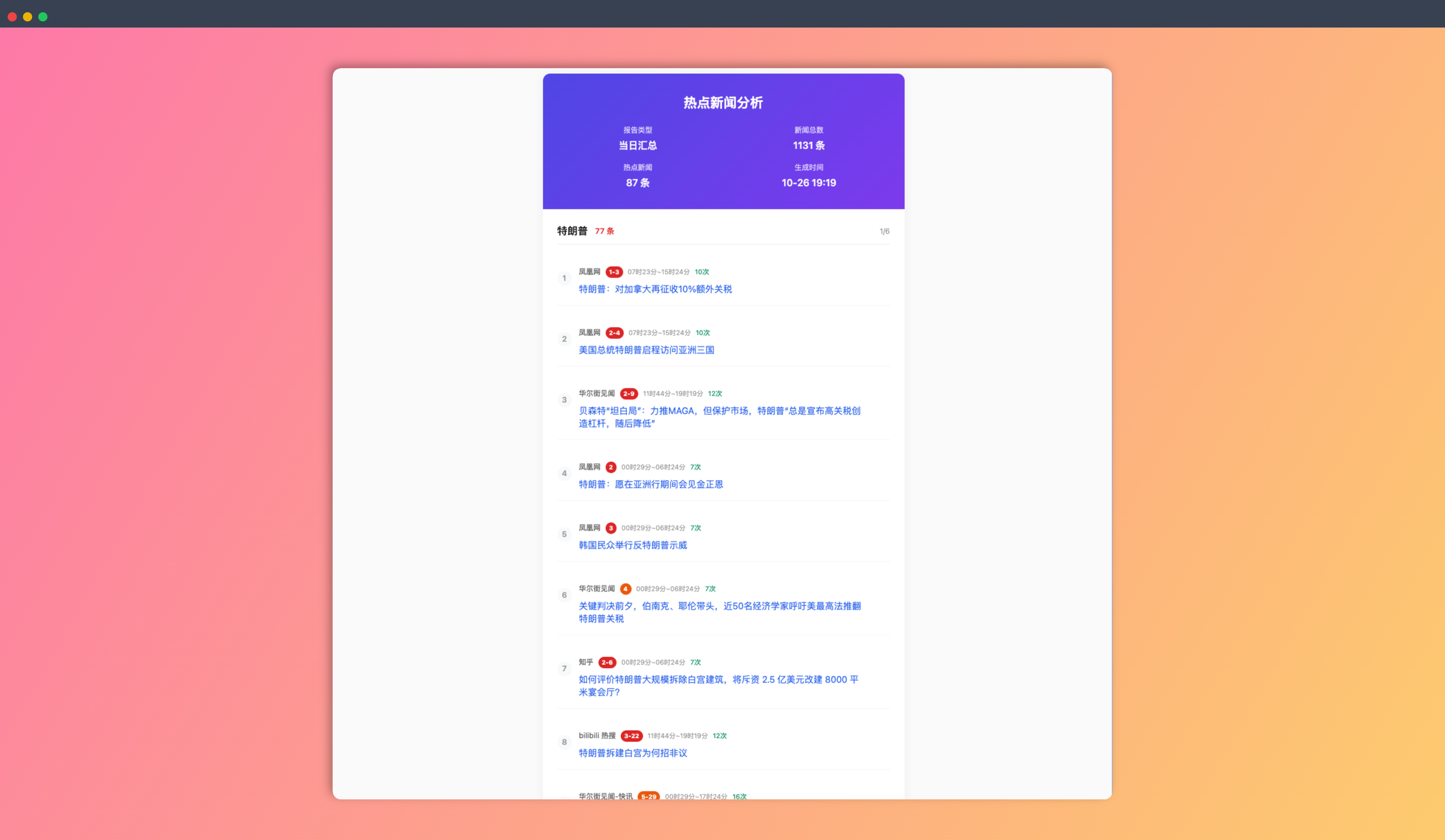 TrendRadar：一款开源热点新闻监控工具，一键聚合全网热点，智能筛选推送，让你30秒掌握真正关心的资讯，效率提升N倍！