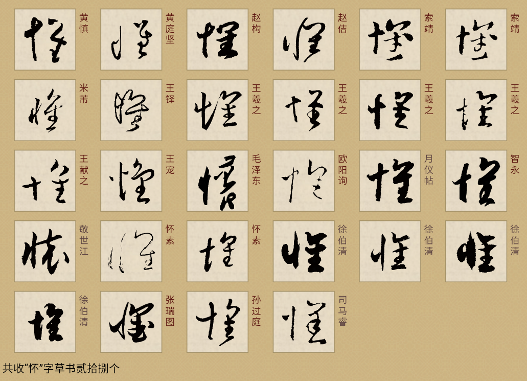 超威德鑫 的想法: 草书里「怀」和「惟」的写法也是相同的,… - 知乎