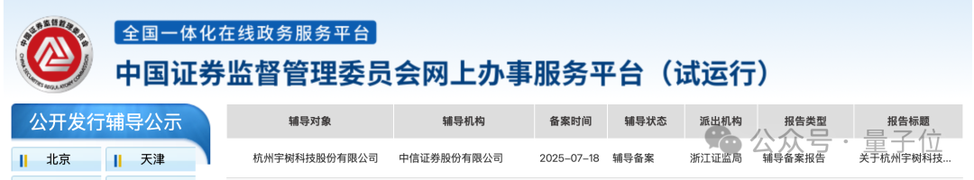 宇树王兴兴，A股上市辅导公告了