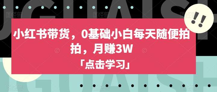 [电商] 0基础小白小红书带货教程，月赚3W方法揭秘！风筝自习室-课程资源-网盘资源风筝自习室