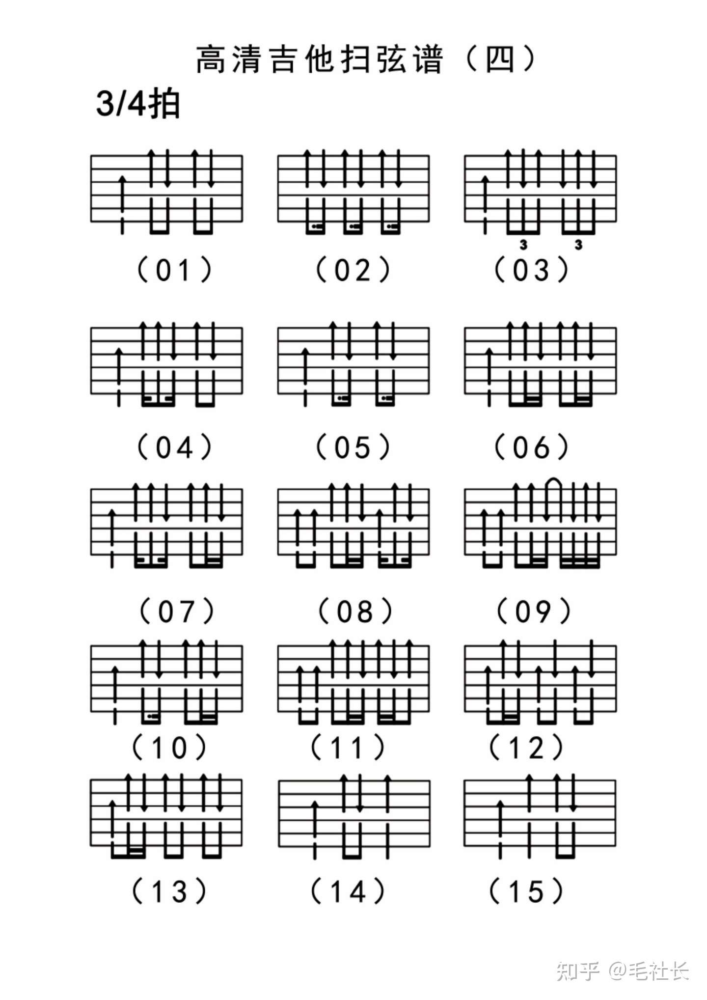 毛社長 的想法: 史上最全的吉他掃弦節奏型彙總,51種掃弦… - 知乎