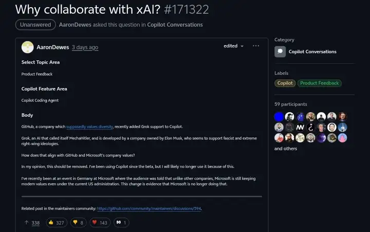 Copilot强塞马斯克Grok新模型，遭开发者集体“抵抗”！GitHub内部工程师曝：我们是被“胁迫”的