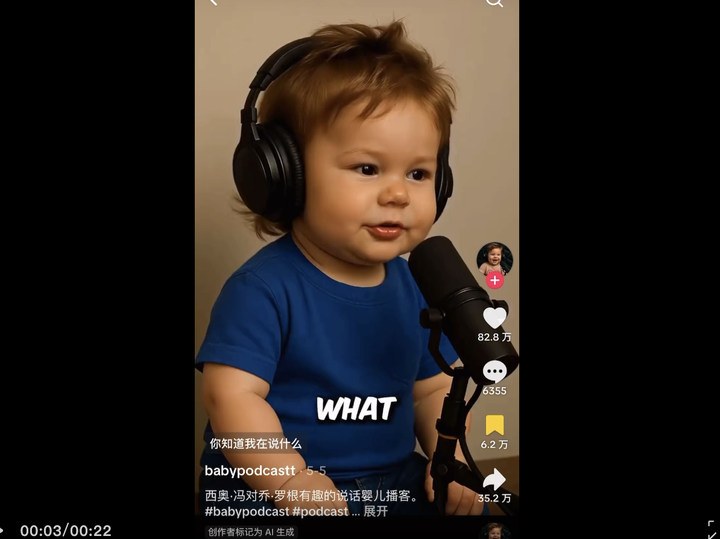 现象级刷屏！AI宝宝播客视频火爆TikTok，背后“推手”Hedra获3200万美金融资