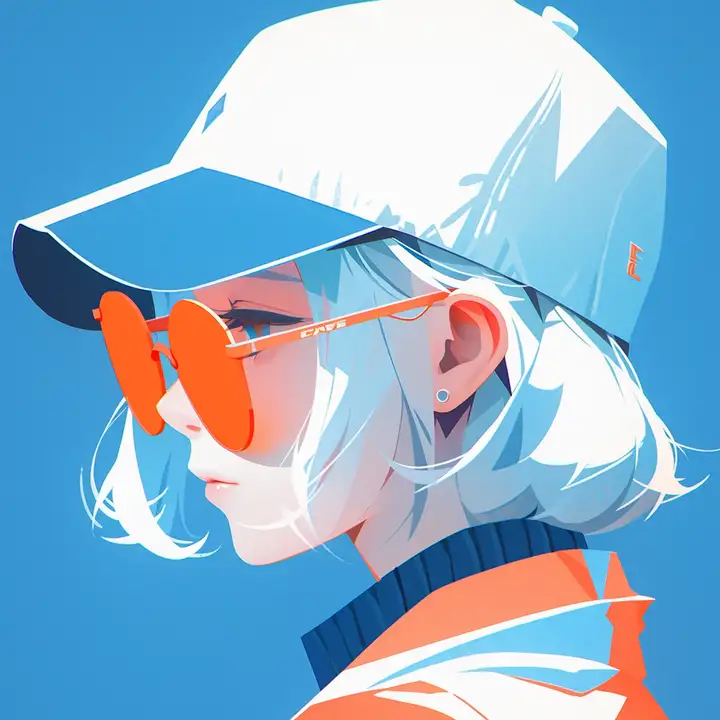 Image [1]-Minimalist flat anime-style couple avatars (male and female)-VyPrompt
