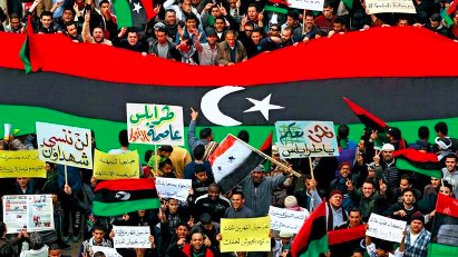 2011 年，利比亚民众游行抗议