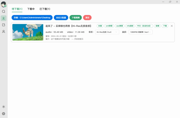 图片[1]-Bilidown v1.2.5 强大的B站在线视频下载工具，单文件版-山海之花 - 宝藏星球屋