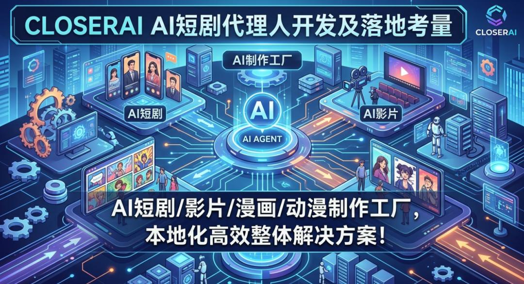 CLOSERAI AI短剧Agent的开发与实现思考：AI短剧/短片/漫剧/动画的生产工厂，本地化高效运作的整体解决方案！