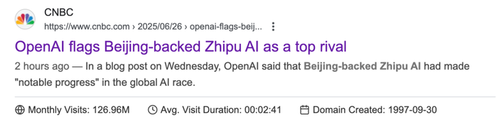 OpenAI 点名智谱：全球战略的竞争对手