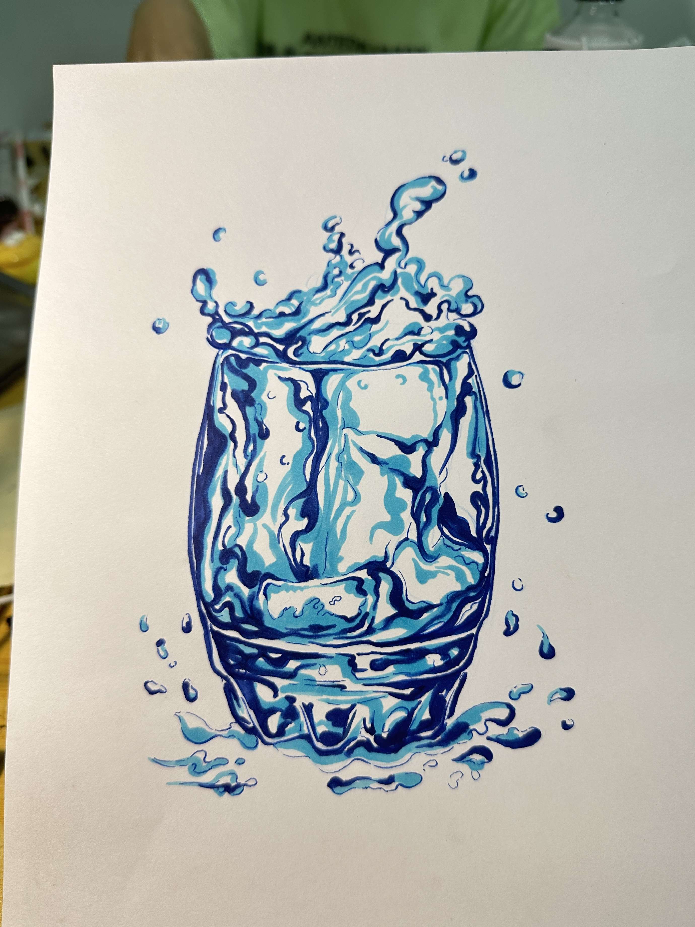 题铭研学艺术插本 的想法: 马克笔水纹质感表达
