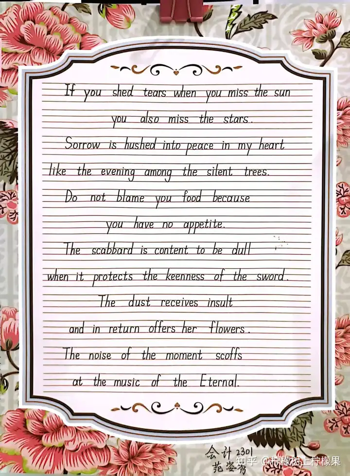 【書香校園】青春行筆探世界 思考落紙綻芳華 | 浙廣電中專塘棲校區(qū)英語書寫比賽優(yōu)秀作品展示(圖12)