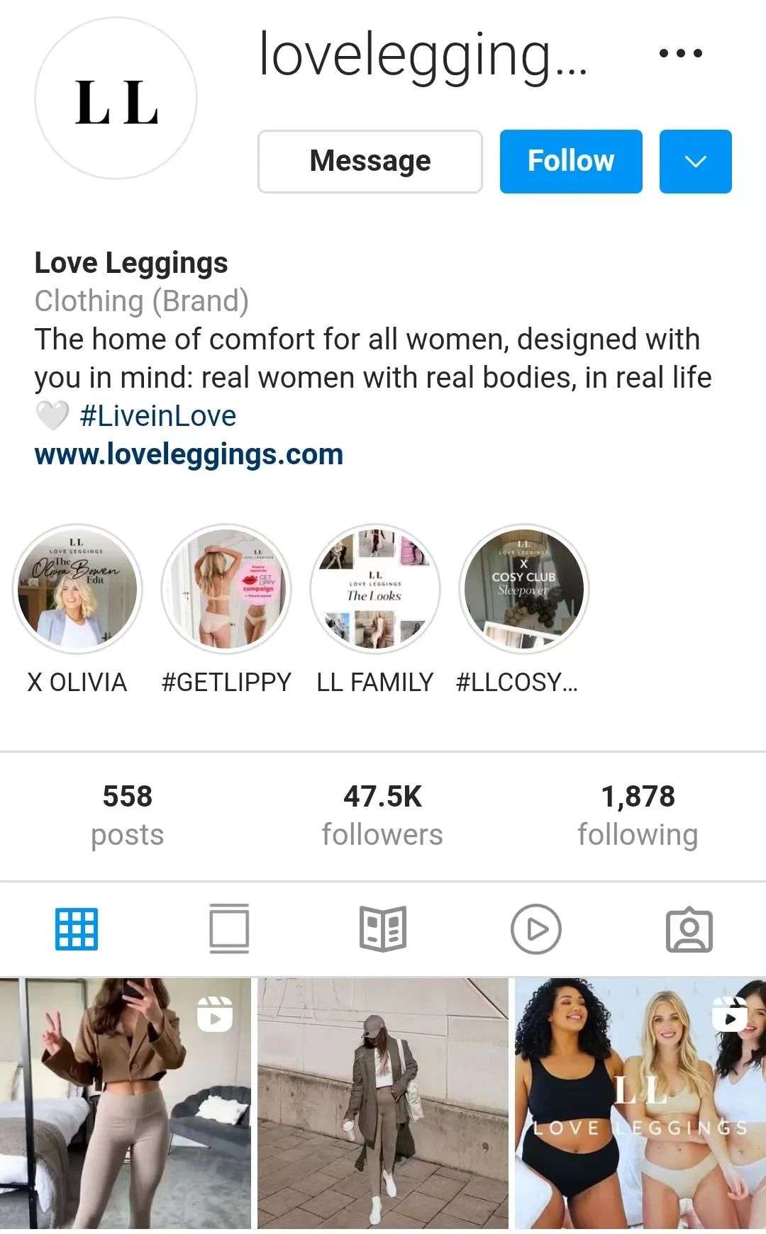 Love Leggings社媒营销内容