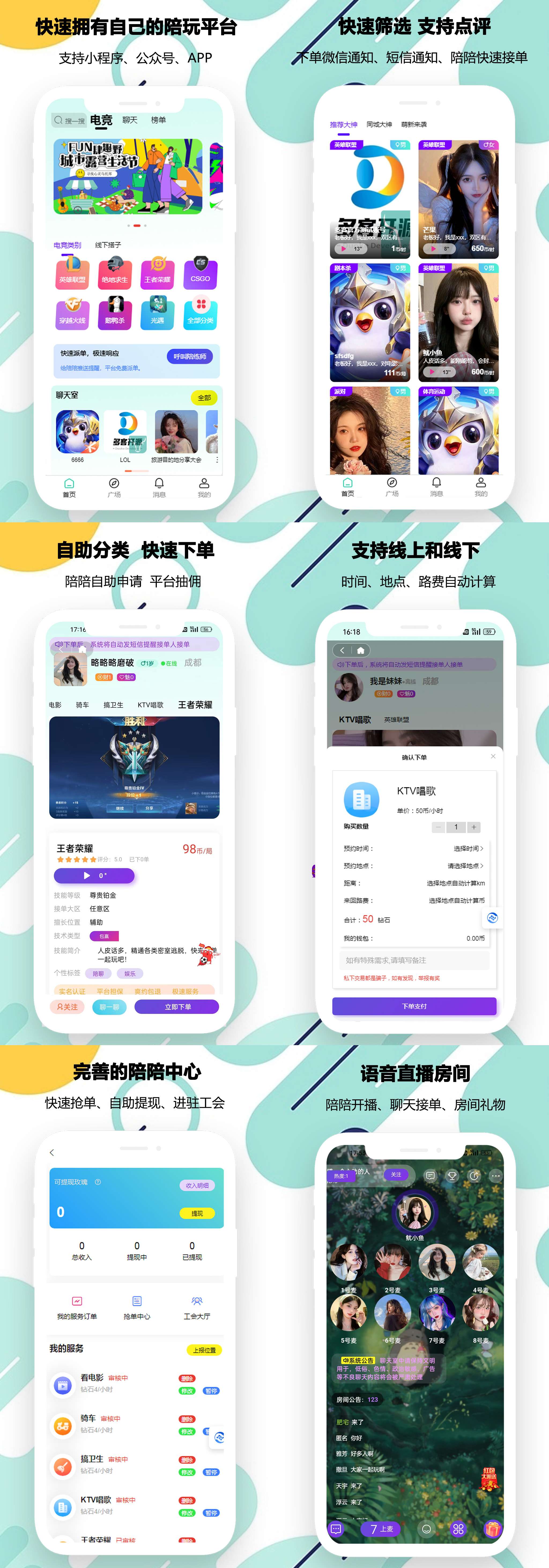游戏陪玩系统源码开源版，包括APP-站长源码