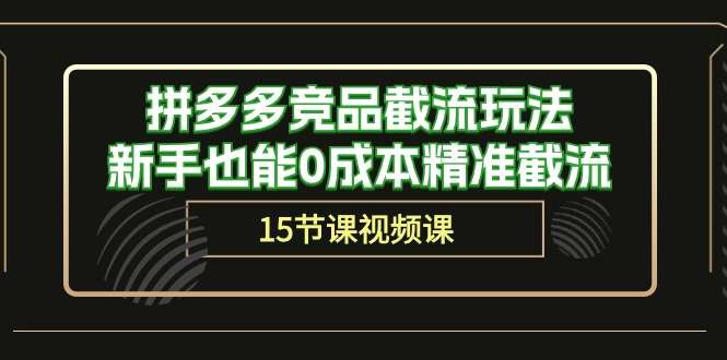 图片[1]-拼多多运营秘籍：轻松截流竞品，0成本精准获客（15节课）-暗冰资源网