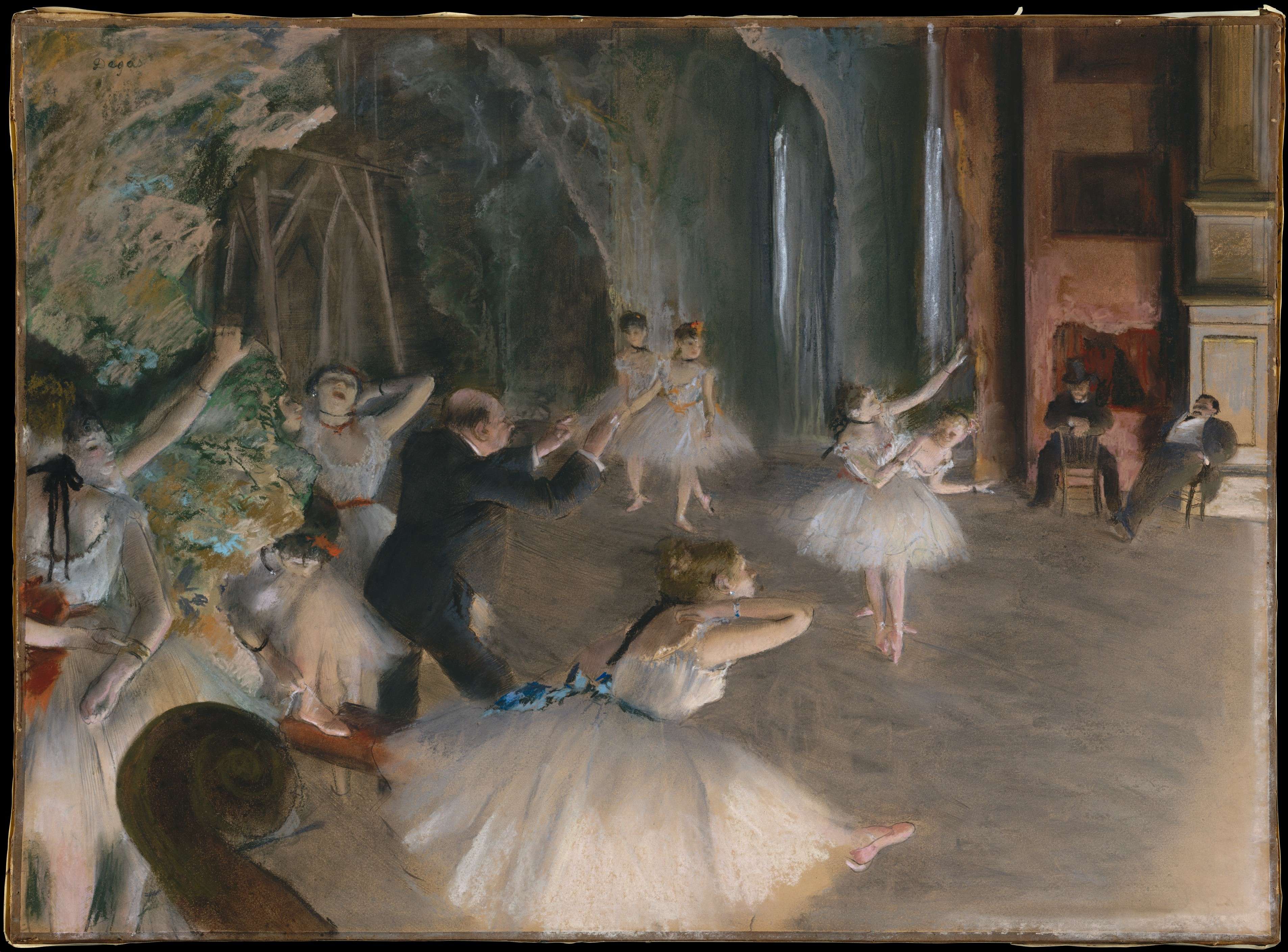 larry1914 的想法: 埃德加61德加:《芭蕾舞排练》1874 在博