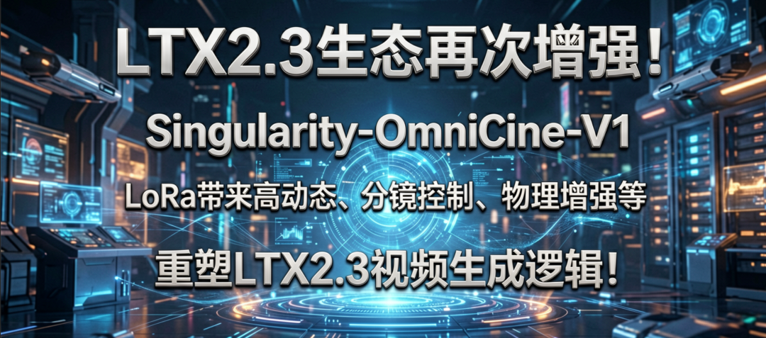 LTX2.3生态再次增强！Singularity-OmniCine_V1 LoRa带来高动态、分镜控制、物理增强等，重塑LTX2.3视频生成逻辑！强