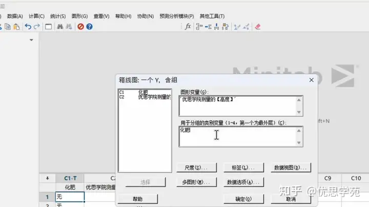 优思学院|minitab绘画多组y值比较的箱线图