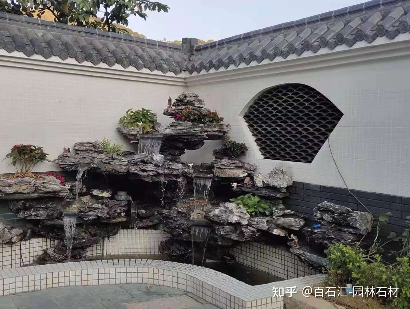 百石汇-园林石材 的想法: 英德英石假山鱼池案例图 #庭院设计# #景