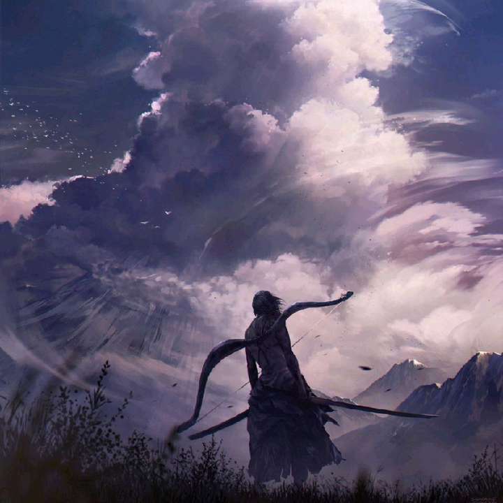 悠悠苍天,残云破月,暮色向晚.芦苇地里,要起风了.