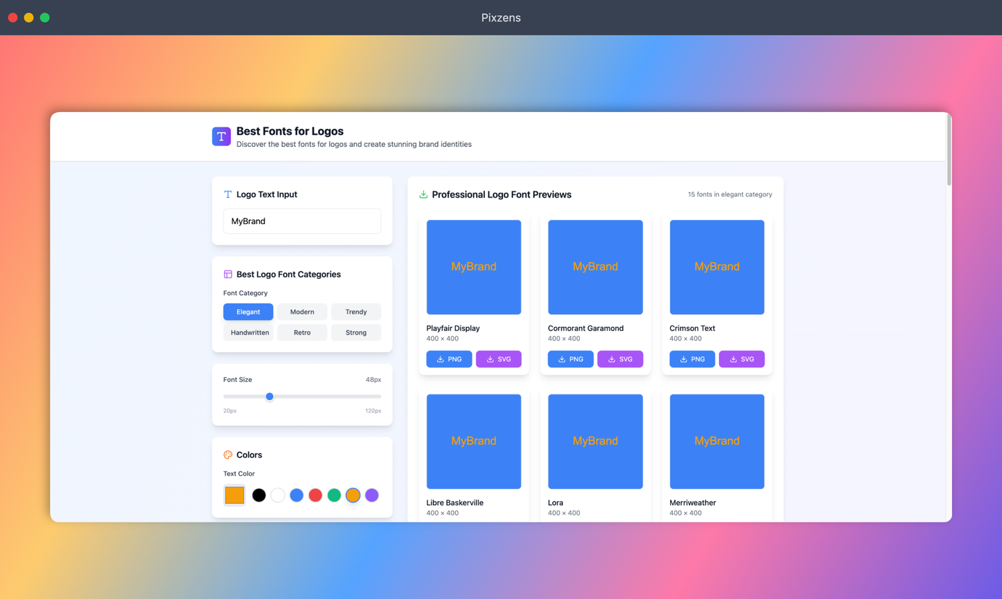 FontLogo.site：基于文字的Logo设计工具，海量字体、自定义颜色、多种背景，免费下载PNG和SVG格式